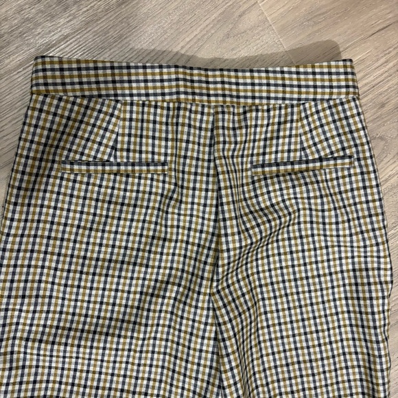 Massimo Dutti 100% Wool Trousers Womens Sz 2 Check Black Yellow White Preppy - Picture 12 of 14